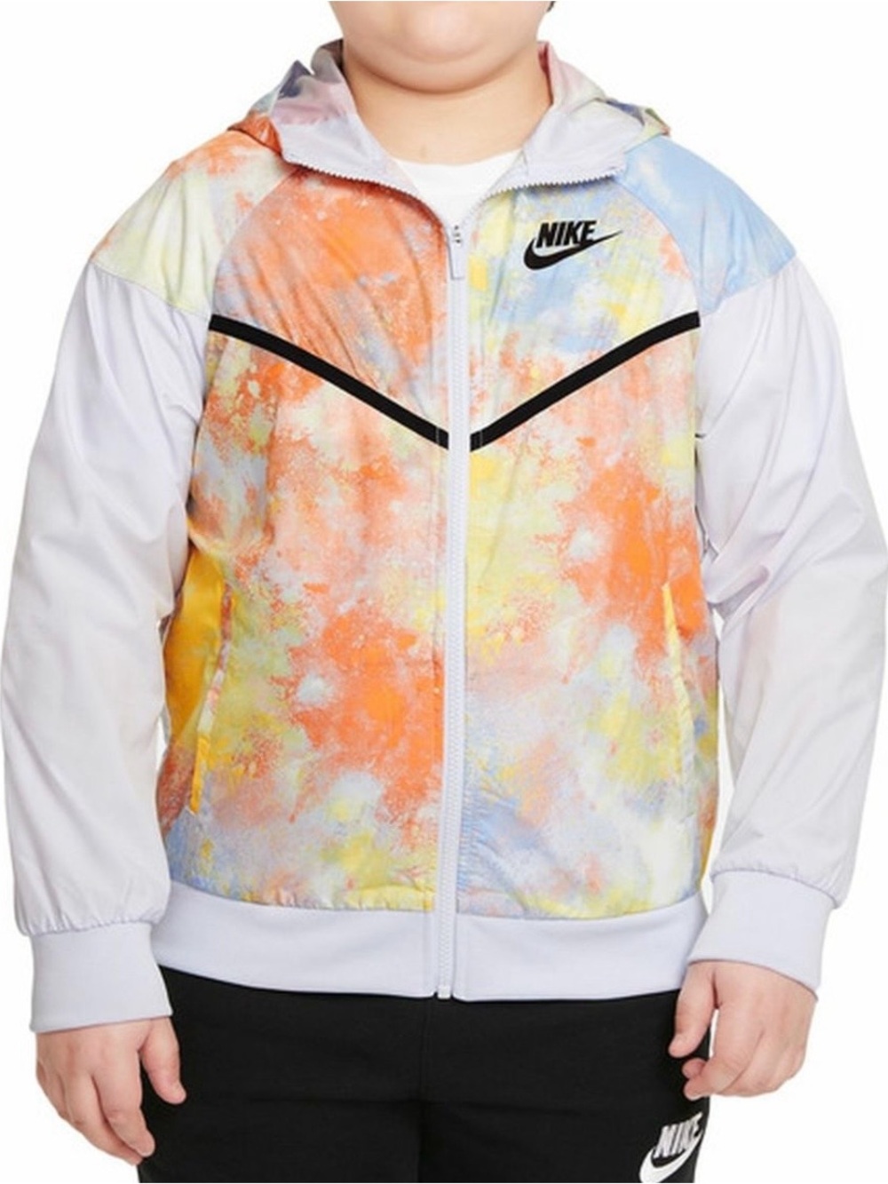Nike Kids Multicolor (Orange, Yellow & Blue) Tie-Dye Windbreaker Jacket